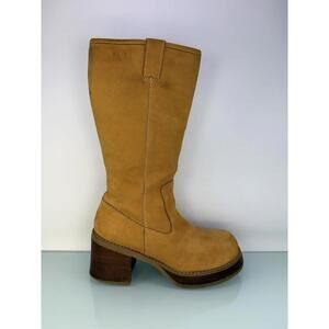 Candie’s 90s Y2K Mustard Leather Platform Knee High Boots Size 9M